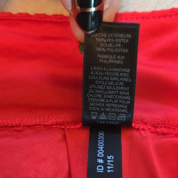 Express Bright Red Mini A-Line Skirt Pleated Mesh W/ Lining Dior Twinsie Sz 00 - Picture 6 of 11